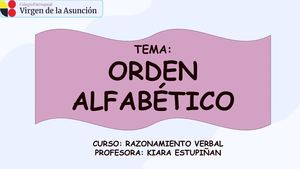Clase 1 Orden Alfabético