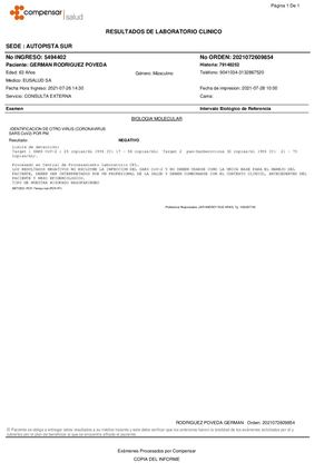 Padre Prueba Covid PCR