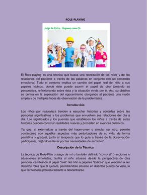 Folleto Juego De Roles clase 5