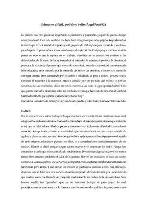 Educar Es Bello Angel Rossi Sj