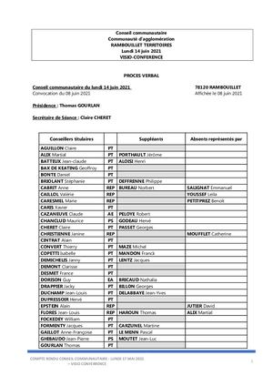 PV CONSEIL COMMUNAUTAIRE DU 14 JUIN 2021