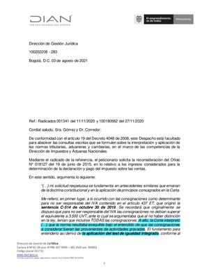 Concepto Dian 283 Reconsideracion De Doctrina