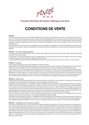 FENCES - CONDITIONS DE VENTE 2021