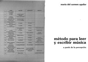 Método Para Leer Y Escribir Música - María Del Carmen Aguilar