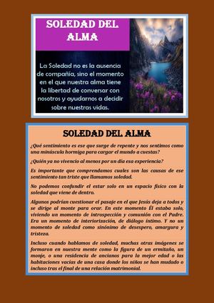 Soledad Del Alma (Nuevo)para Reflexionar