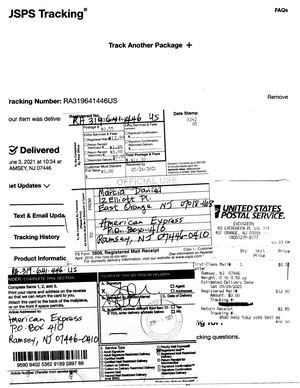 Acceptance for Value to American Express for Marcia Daniel