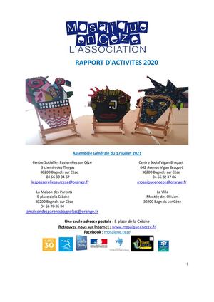 Rapport D'activité Ag 2020