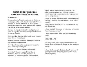 Guión Teatral Alicia Año 2020