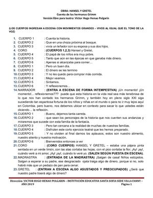 Guión Hansel Y Gretel 2019 1