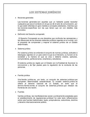 Los Sistemas Jurídicos