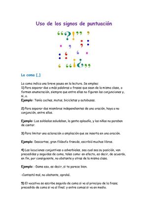 Uso De Los Signos De Puntuación
