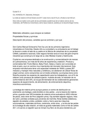 Visita Empresa Crystal