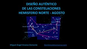 Constelaciones de Agosto. Diseño auténtico. Hemisferio norte