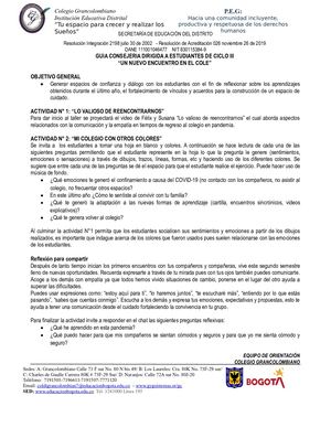 Un Nuevo Encuentro En El Cole