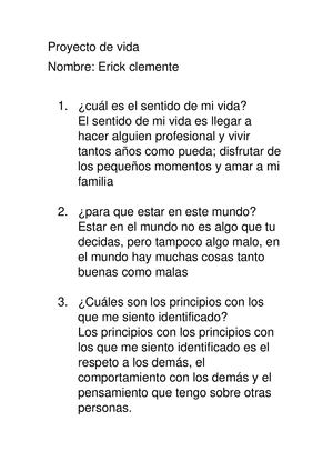 Proyecto De Vida Erick Clemente