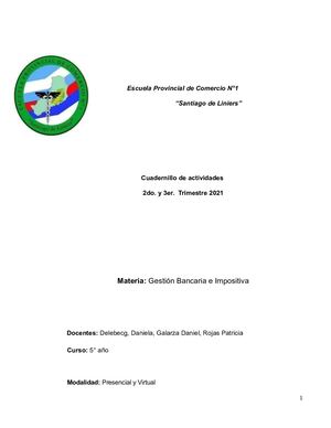 Gestión Bancaria e Impositiva Cuadernillo 2do Y 3er Trim
