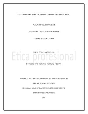 Ensayo Etica Profesional