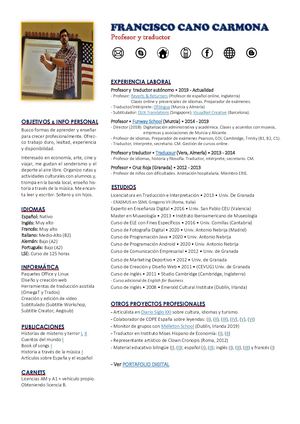 CV Profesor y Traductor