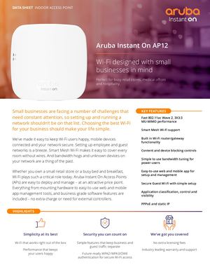 Ficha Produto Instant On AP12