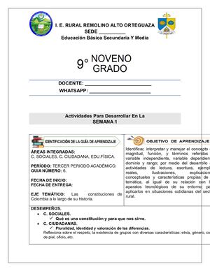 Guía Grado 9 Ciencias Sociales