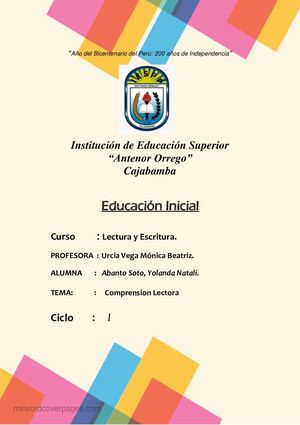 Trabajo Comprension Lectora