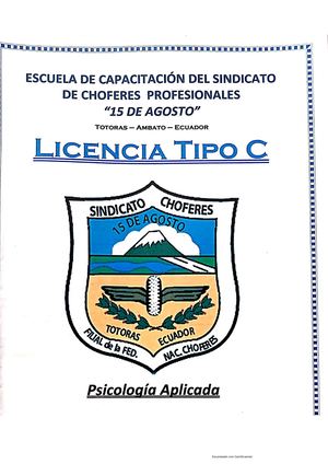 Libro Psicologia Aplicada a la Conducción