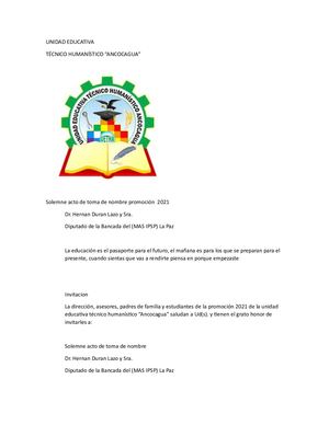 Unidad Educativa Invitacion