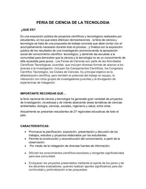 Feria De Ciencia De La Tecnologia