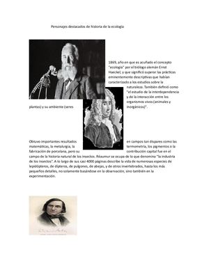 Personajes destacados de la historia de la  Ecología Gisela