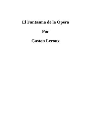 El Fantasma De La Opera.