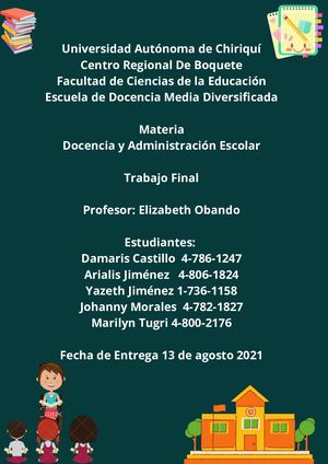 Trabajo Final Docencia Y Administración Escolar