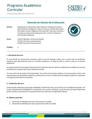 Métodos Y Técnicas De Estudio 2019