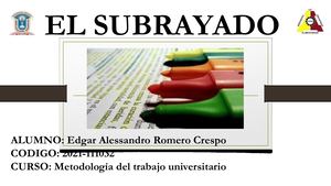 Trabajo Del Subrayado