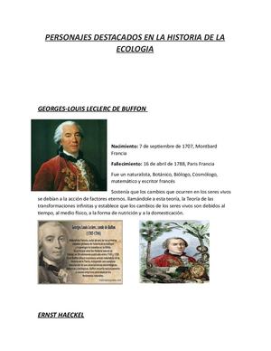 Personajes Destacados En La Historia De La Ecologia 1