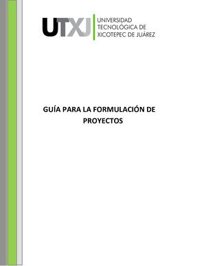 Manual Para La Formulacion De Un Proyecto