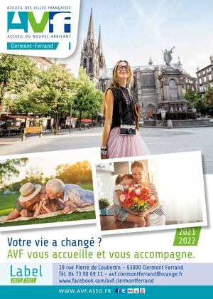 Guide Pratique AVF du Nouvel Arrivant Bienvenue à Clermont Ferrand 2021-2022