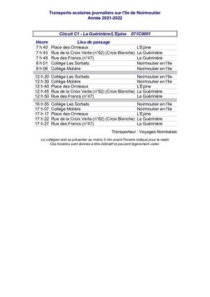 Horaires Transports Scolaires 2021 2022