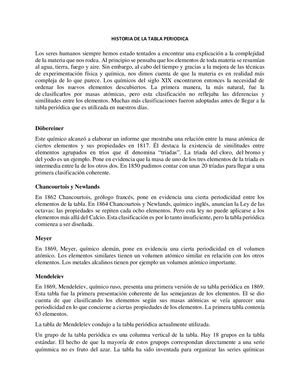 Historia De La Tabla Periodica