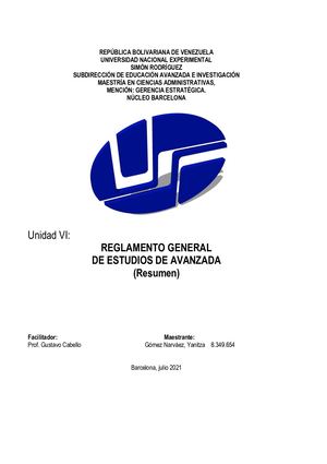 Unidad Vi Reglamento Unesr