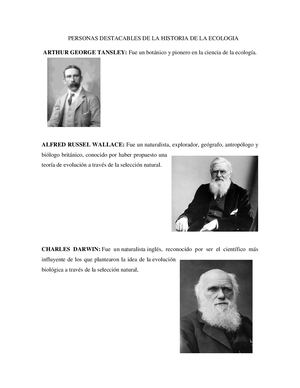 Personas Destacables De La Historia De La Ecologia