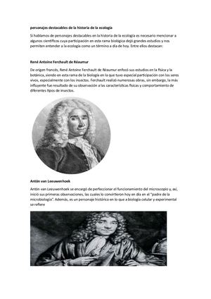Personajes Destacables De La Historia De La Ecología