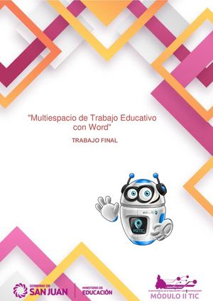 Trabajo Final Multiespacio De Trabajo Educativo Con Word 2021