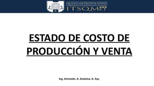 Estado de Costos de Producción y Ventas