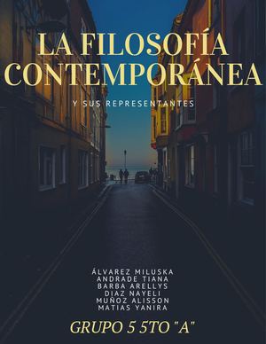 FILOSOFÍA CONTEMPORÁNEA