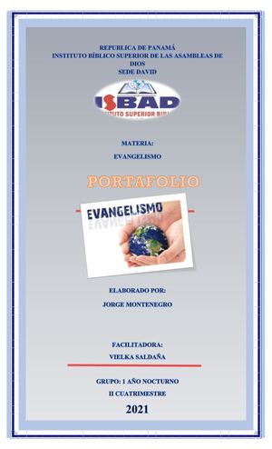 Isbad Portafolio Evidencia Evangelismo
