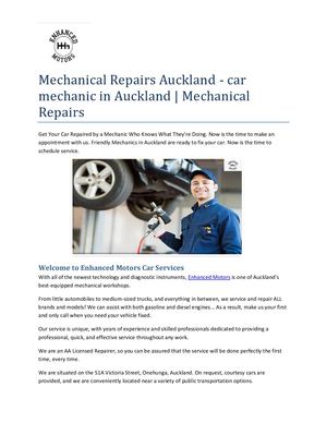 Mechanical Repairs Auckland