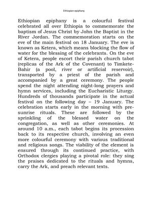 Etiopian Epiphany