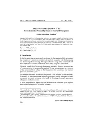 The Analysis Of The Evolution Of The Gross Domestic Product By Means Of Fourier Development