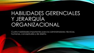 Habilidades Gerenciales Y Jerarquía Organizacional