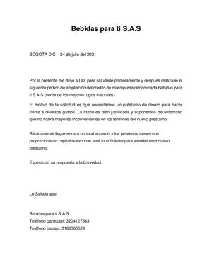 1 CARTA SOLICITANDO UN PRODUCTO BANCARIO
